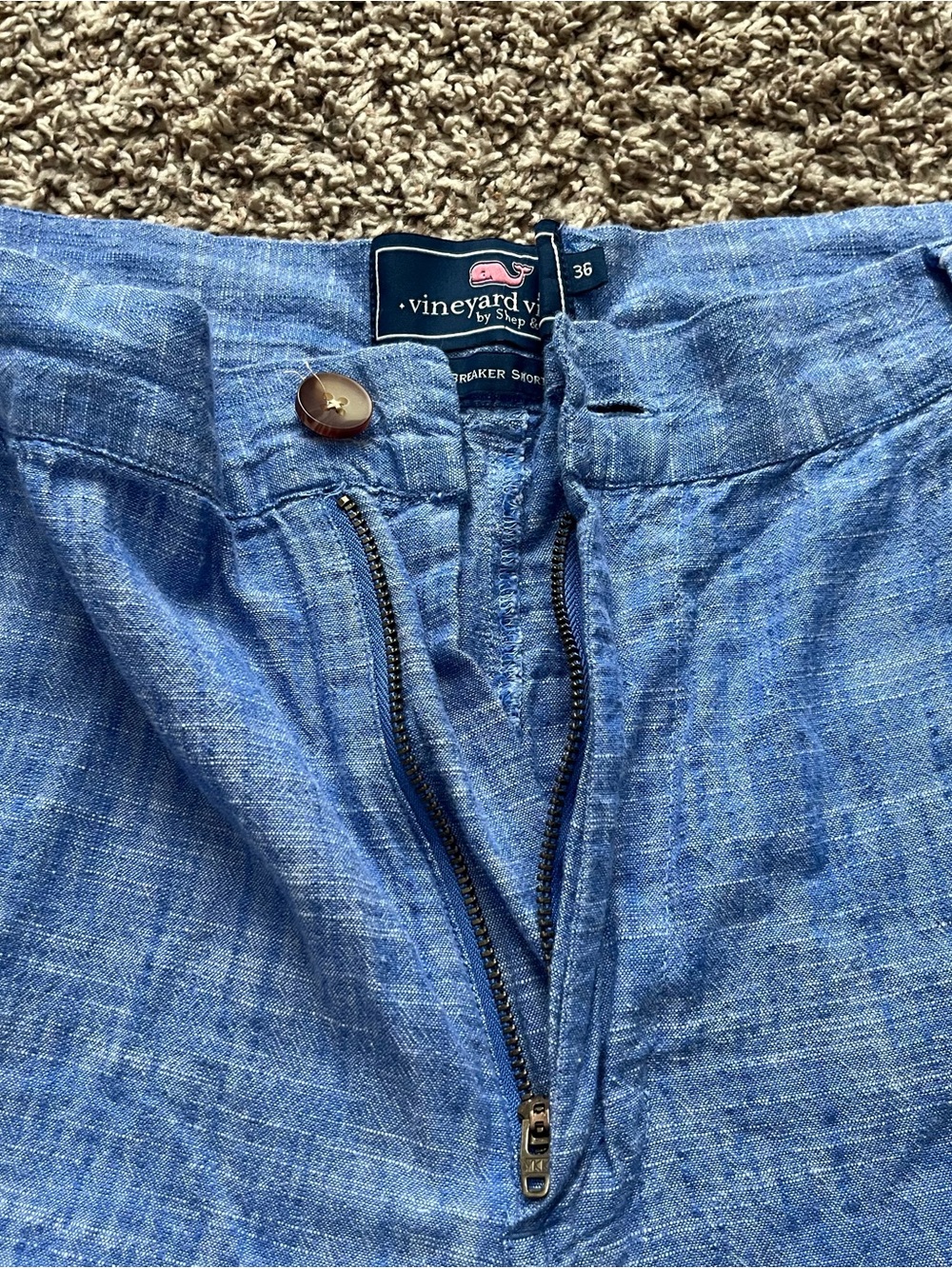 Vineyard Vines Men’s Light Blue Flat-Front Shorts, size 36, 8”inseam, like new. - Picture 2 of 7